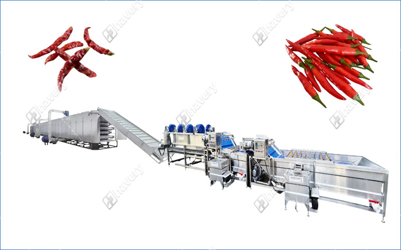 dehydrated chil processing line
